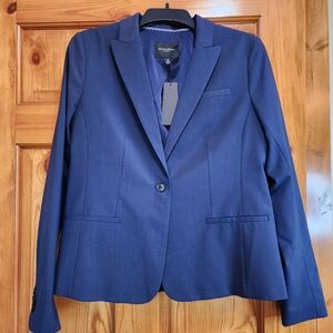 Banana Republic Italian Wool Tailored Performance Navy Blue Blazer, Size 10, NWT